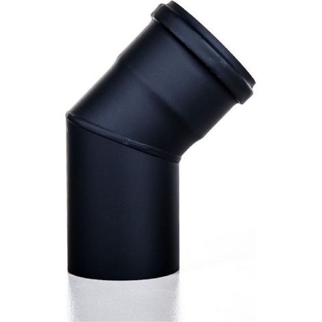 Gomito a 45° linea pellet in acciaio nero diametro 100 tubo per fumi curva