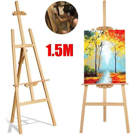 Dayplus – Chevalet de studio en bois de pin 150 cm – Hauteur réglable – Compatible toiles 3D – Pliable pour rangement facile