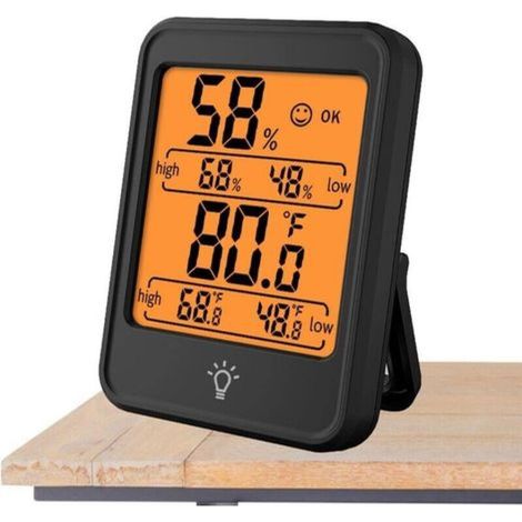 Générique Thermomètre de température de l'air,Thermomètre Hygromètre Chambre Moniteur de température et d'humidité pour Chambre de bébé, Salon, sous-Sol, Serre, Bureau, Caves à cigares (1/5)