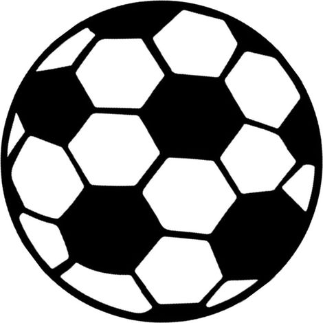 Tapis Rond pour Chambre Garçon et Filles 60x60 Cm en Polyester Motif Football Noir et Blanc, Tapis de Sol Antidérapant à Pointes en Cristal, Protection pour Chaises à roulettes, (1/5)