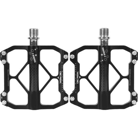Paire de pédales de vélo Wheelup en alliage d'aluminium noir avec roulements, plaque de pied pour VTT, accessoire d'équipement (1/5)