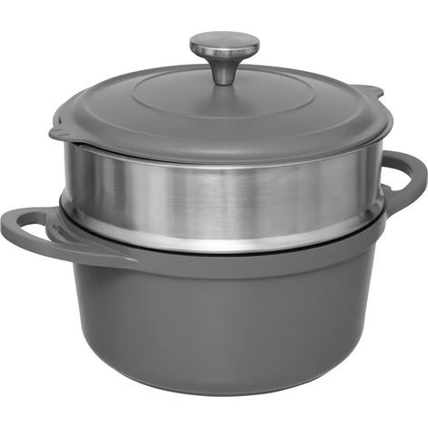 Vaporiera de aluminio gris 24 cm
