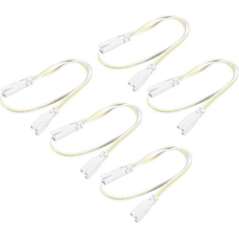 Lampe Connexion Fil pour T4 T5 T8 LED Tube, 50cm 3 Broche Double Terminal Lumiere Liaison Cordons Rallonge Câble Paquet de 5 (1/5)