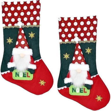 Calcetines navideños, adornos de elfos navideños para calcetines, decoraciones para fiestas navideñas familiares. (1/2)