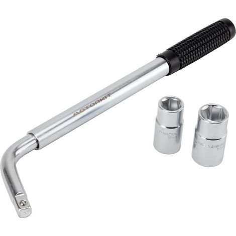 Clé à Douille SS5324 pour Roue de Voiture - Poignée Extensible - Tailles de Douilles : 17 mm, 19 mm, 21 mm, 23 mm - Compatible avec Tous Les véhicules Standard (1/4)