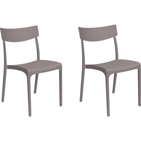 Gloupie Set 2 Sedie Provence in Polipropilene Taupe, Impinabili,46 x 54 x 80 cm, peso 3,3 kg, Design Vintage, 100% Made in italy (1/5)