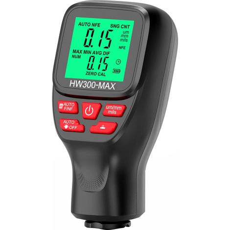 Medidor de espesor digital LCD de alta precisión (0-2000 µm) para películas y pinturas automotrices, 3 modos de medición, 3 unidades, función de puesta a cero. (1/5)