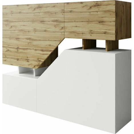 Aparador Comfivo Daldune 101, Roble wotan + Blanco, 100x120cm, Número de puertas: 435cm, Aglomerado laminado (1/5)