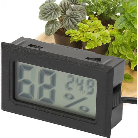 Thermomètre-hygromètre numérique carré avec sonde et câble de 1,5 m (noir) (1/5)