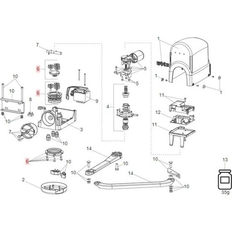 Grupo Reductor Para Motor Actuador 391 Compas Recambio FAAC GENIUS 63003367 (1/3)