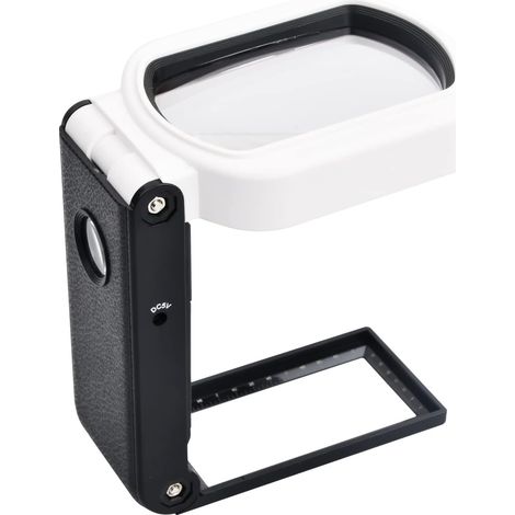 MIMOSON-Loupe de lecture 25 x 10 x Loupe éclairante Loupe de poche pliable 7 LED Autoportante (1/5)