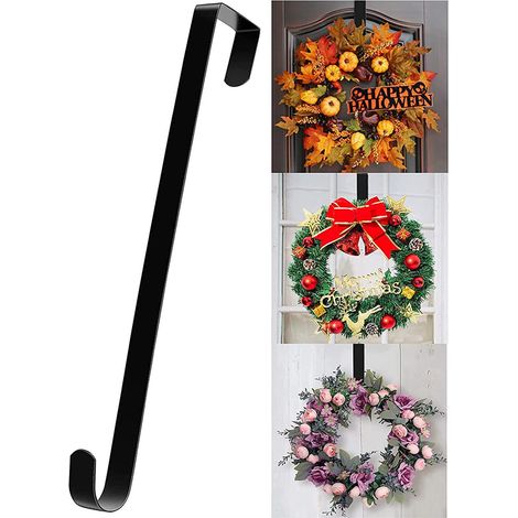 Weihnachtsdekorationen, Türhaken, Haken für Weihnachtskränze, Blumenhaken zum Aufhängen an der Tür, schwarze Teleskophaken (1/4)
