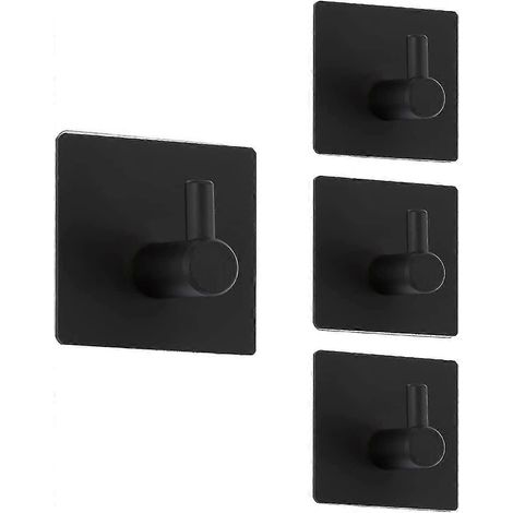 Set mit 4 selbstklebenden Wandhaken aus Edelstahl 304 zur Befestigung von Handtuchhaltern (ohne Bohren), geeignet für Bad und Küche. Die Haken bieten einen starken Halt. (1/5)
