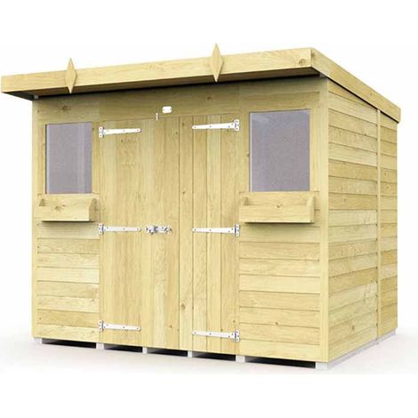 8 x 6 Feet Pent Summer Shed - Wood - L178 x W243 x H201 cm