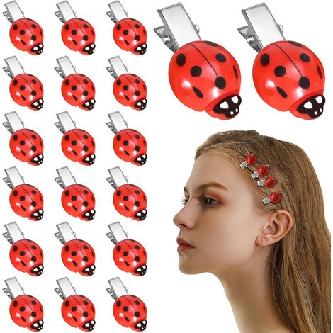 Lot de 20 pinces à cheveux coccinelles amusantes pour femmes et filles, accessoires fantaisie avec poignée en métal Pinces décoratives amusantes pour un usage quotidien, une soirée cospla (1/5)