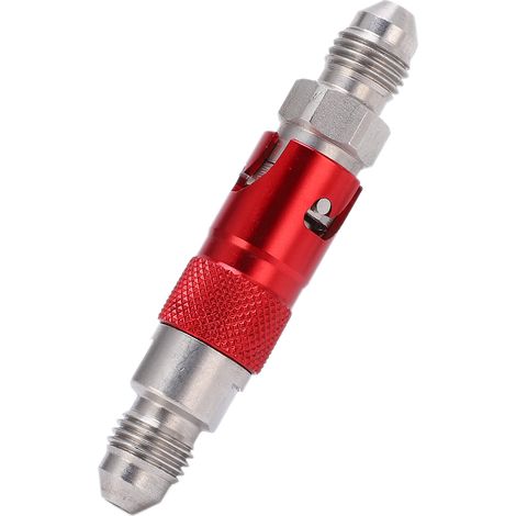 Adaptateur de raccord rapide pour conduite de frein de moto, universel en acier inoxydable, rouge. (1/5)