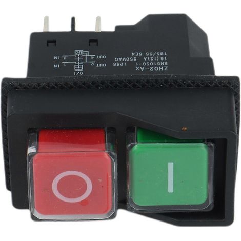 Interrupteur magnétique marche/arrêt étanche 250 V 16 A KLD28 pour machines d'atelier (1/4)