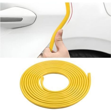 U-shaped rubber anti-collision decorative strip, 5 meters, for car door anti-collision protection, yellow (1/5)