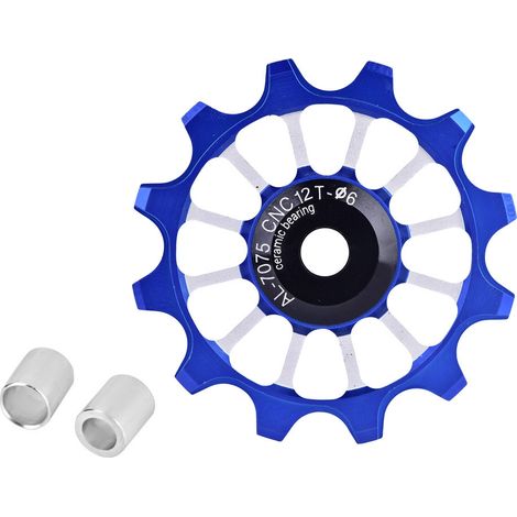 Roulette de guidage en aluminium avec roulement céramique pour dérailleur arrière de vélo MEIJUN (Bleu) (1/5)