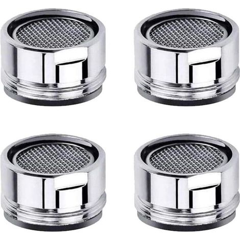 Pièces de rechange pour aérateur de robinet d'évier de cuisine à filetage en laiton, filtre et joint pour cuisine et salle de bain – lot de 4 (1/4)