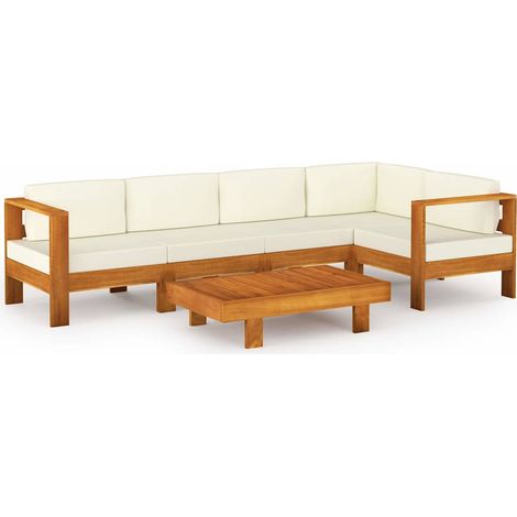 Maison Exclusive - Set da Giardino 6 pz con Cuscini 100x60 cm Legno di Acacia (1/5)