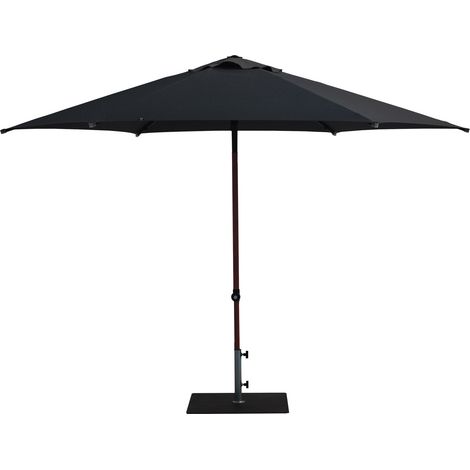Ombrellone da Giardino Ø3 m Palo Ø38 mm in Alluminio Effetto Legno Tessuto Poliestere Trend Wood Antracite (1/5)