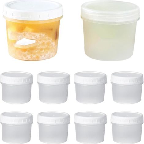 10 Vasitos de Almacenamiento, Recipientes Pequeños para Alimentos, Tapas Reutilizables, 142 ml (5 oz), Fruta, 160 ml (5 oz), 7 x 6 cm (7 x 6 cm) (1/5)