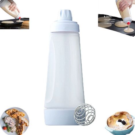 Misurino per miscelare manualmente l'impasto, dosatore per impasto, pastella bianca per pancake, shaker, dosatore per pastella per pancake, dosatore per impasto, estrusione per pancake da cucina (1/5)
