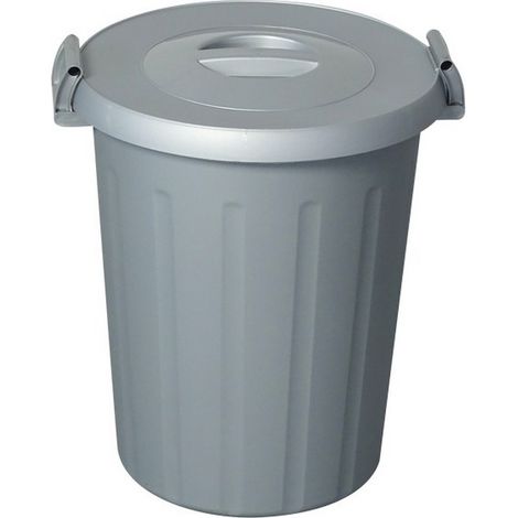 1PZ BIDONE CON COPERCHIO OKEY Lt. 50 - Ï cm. 47x52 h col. Grigio