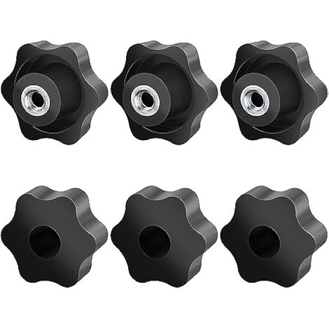 Sterngriffmutter M8 6 Stück, Rändelschraube Äußerer Durchmesser 50mm, Sterngriffmutter Innengewinde Verzinktes Eisen für Maschinen und Anlagen, Möbel, Werkzeugmaschinen, Fitnessgeräte (1/5)
