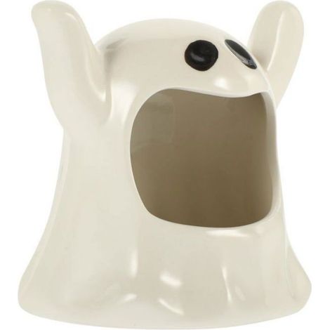 Bougeoir d'Halloween en forme de fantôme, bougeoir votif en céramique pour décorations de centres de table d'Halloween, blanc (1/5)