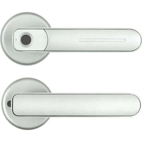 Elektronisches Fingerabdruckschloss, Türgriff – Fingerabdruck- und Smartphone-Schloss (silber) (1/4)