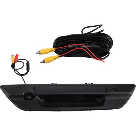 Manija de portón trasero con cerradura y cámara de visión trasera para camioneta Toyota Hilux Revo 2015-2021, color negro.