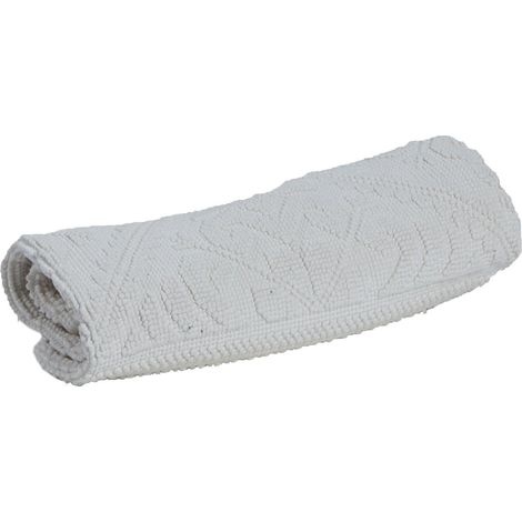 Tapis de Douche et Bain Ciment 100% Coton Tissage Jacquard Résistant Motifs Arabesques - PANGIVO (1/3)