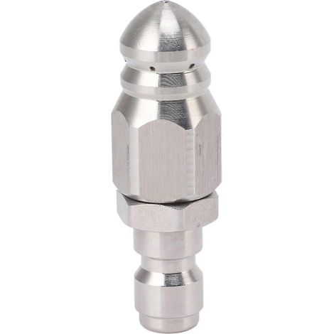 Buse de débouchage de canalisations en acier inoxydable 5000 PSI - 56 mm, 1 buse avant et 6 buses arrière (1/5)