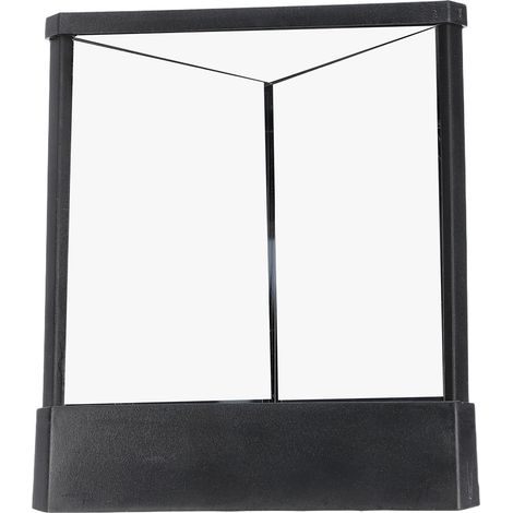 Miroir de table non réversible, sans grossissement, à réflexion réelle, pour maquillage, coiffure et soins personnels, noir. (1/5)