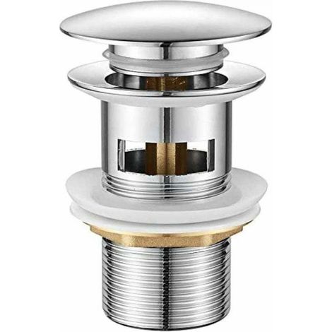 Bathroom Waste, Pop-Up Sink Drain, Chrome, Silver (1/5)