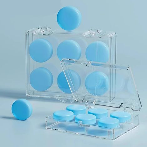 6 Paar Silikon-Ohrstöpsel zum Schlafen, Schwimmen, Lernen und gegen Schnarchen (blau) (1/5)