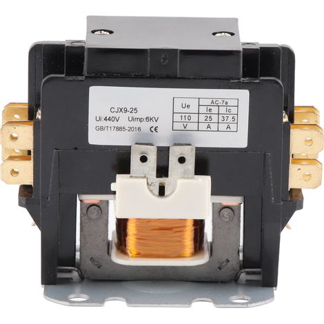 AC Contactor CJX9 25 2P Silver Alloy Contact Flame Retardant PP Shell 25A Air Conditioner AC Contactor 110V (1/5)