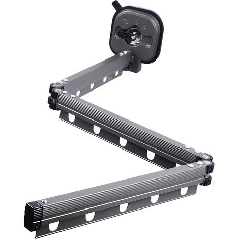 Gistuch – Porte-serviettes mural télescopique – Rotation à 360° – En aluminium – Convient pour balcon, buanderie et salle de bain – Pliable – Résistance élevée