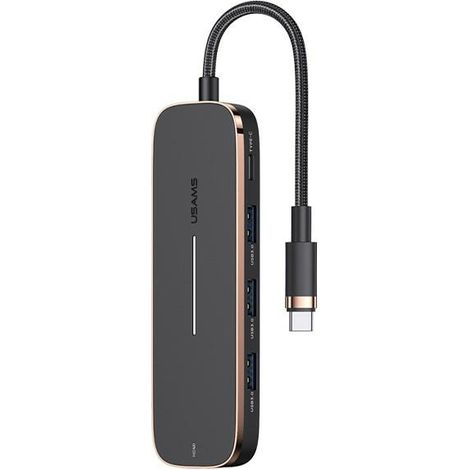 Adattatore HUB Usams 3xUSB + USB-C + HDMI nero/nero SJ578HUB01 (US-SJ578) (1/5)