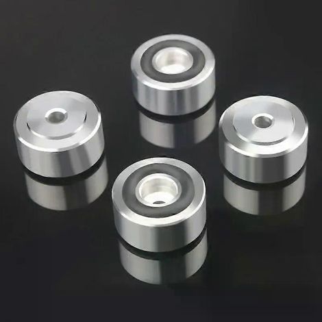 Pieds de fixation antidérapants pour haut-parleur, isolation, absorption des chocs, base d'amplificateur, pieds en alliage d'aluminium, cache-pied (1/4)