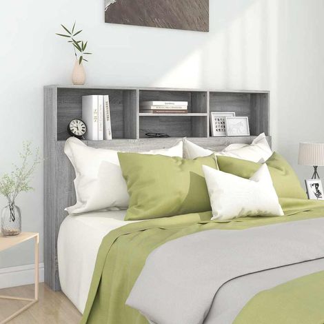 vidaXL Mueble cabecero gris Sonoma 140x19x103,5 cm (1/5)