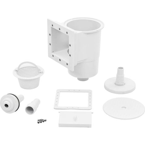Écumoire de piscine en ABS 21 x 25 x 30,5 cm – Kit complet 8 pièces avec panier 15,8 x 7,6 cm, déversoir, buse d'entrée et accessoires de montage (1/5)