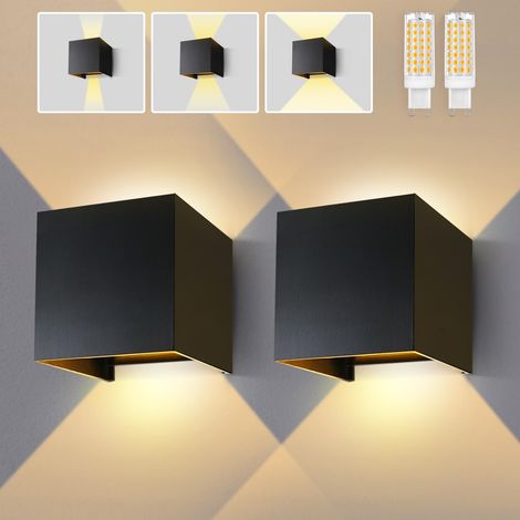 Wall Lamp with Replaceable G9 LED Bulb Adjustable Beam Angle Indoor Outdoor Lighting Modern Warm White