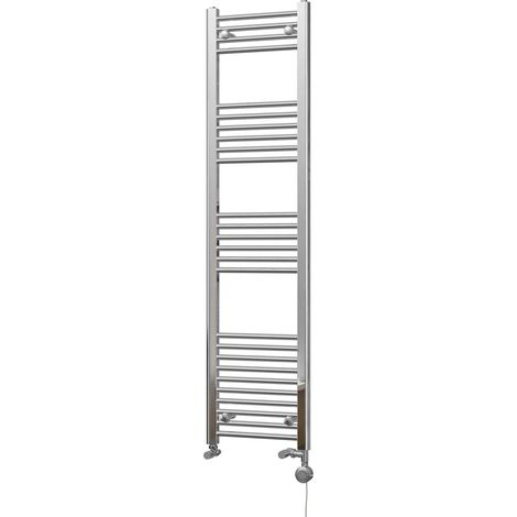 Zennor - Chrome Dual Fuel Towel Rail H1600mm x W400mm Thermostatic - Straight (1/3)