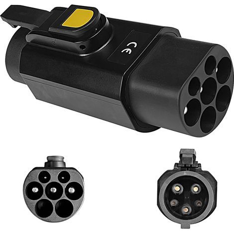 Adaptateur de recharge pour véhicule électrique compatible, convertisseur 32 A type 2 (IEC 62196) vers type 1 (SAE J1772), adaptateur de recharge pour voiture 250 V 7,2 kW (1/5)