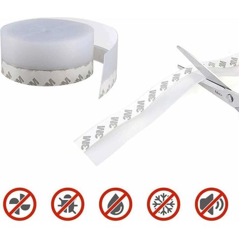 Bande Étanchéité Silicone 5m Transparente Auto-Adhésive Porte Bas Joint (1/4)