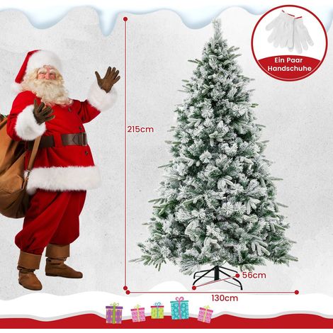 Árbol de Navidad artificial con nieve, 215 cm, 300 luces LED (1/5)