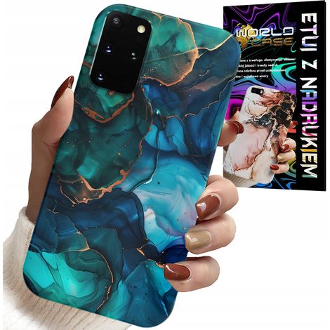 Custodia per Samsung Galaxy S20 Plus - Motivo marmorizzato blu e verde sul retro (1/5)